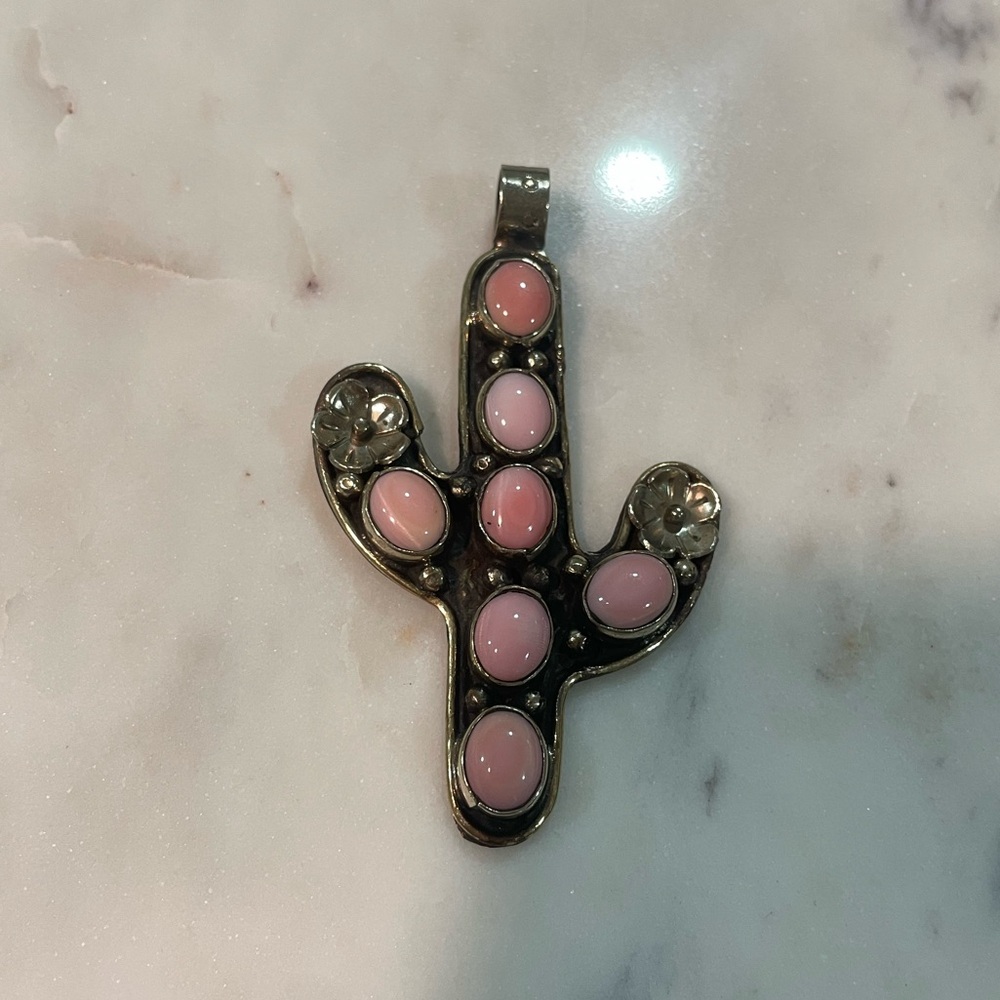 authentic native pink conch cactus pendant